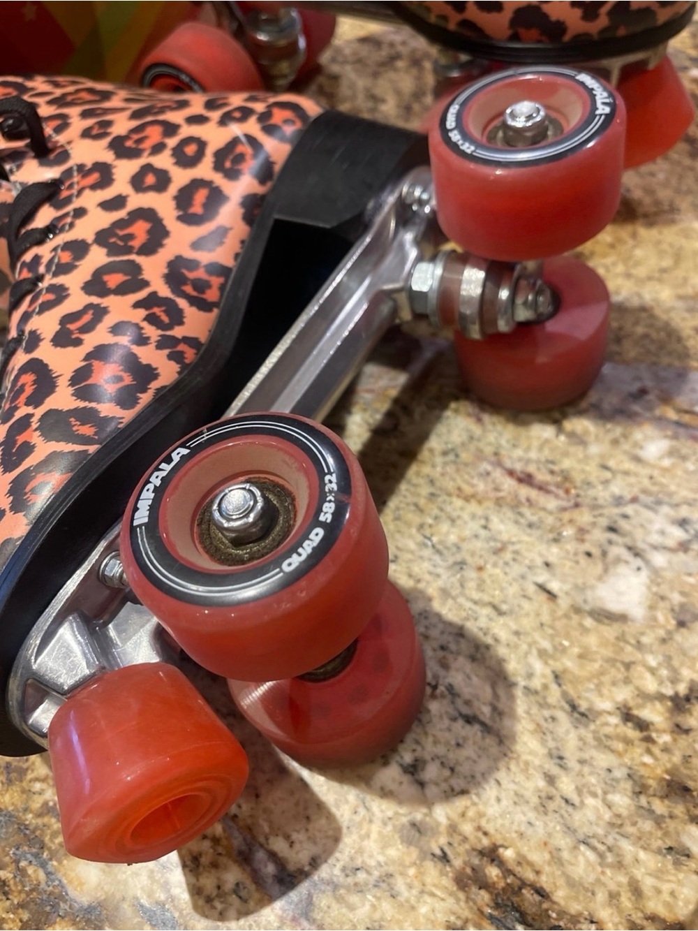 Impala Leopard Print Roller Skates in Orange/Black - Women - Picture 7 of 8